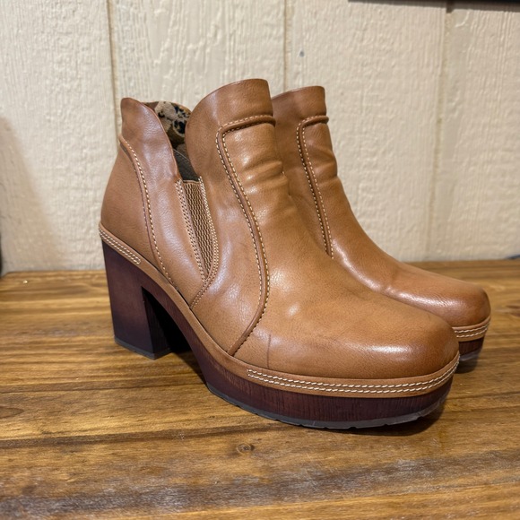 Kork-Ease Shoes - Korks by Kork Ease Robin Brown Leather Ankle Boots Women's 11M Heeled Booties